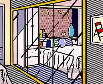 Roy Lichtenstein Painting - interior con armario con espejo 1991 Roy Lichtenstein